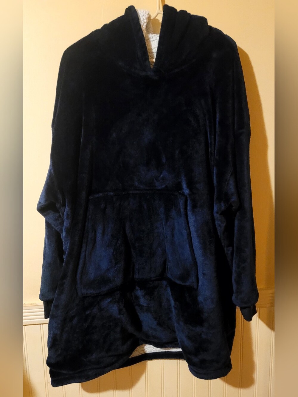 Unisex Plush Hooded Sweater - Navy Blue